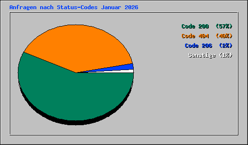Anfragen nach Status-Codes Januar 2026